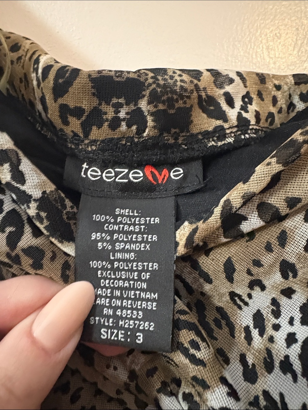 NWT: Teeze Me Leopard Print Strapless Dress in Black and Tan - Picture 2 of 7